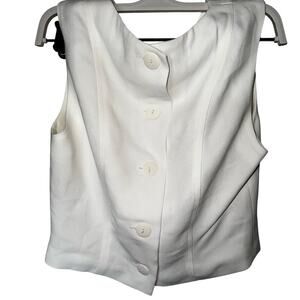 Kelly graham classic white minimalist blouse sz 6